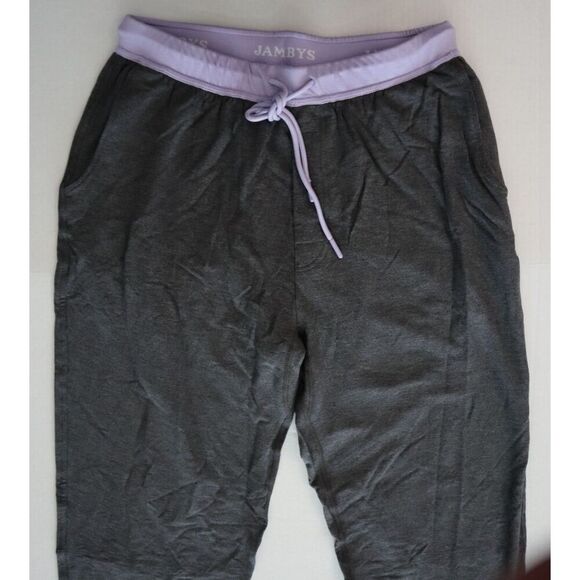 Jambys Women's Sz Medium Gray/Lavender Long Lounge Pajama Pants w Pockets - Picture 7 of 12